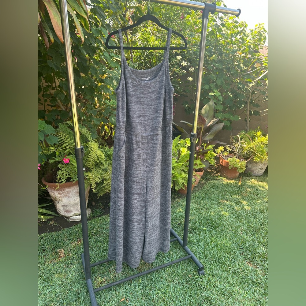 Torrid Charcoal Maxi Dress Smoke Free Home Adjustable Straps and also w/Pockets